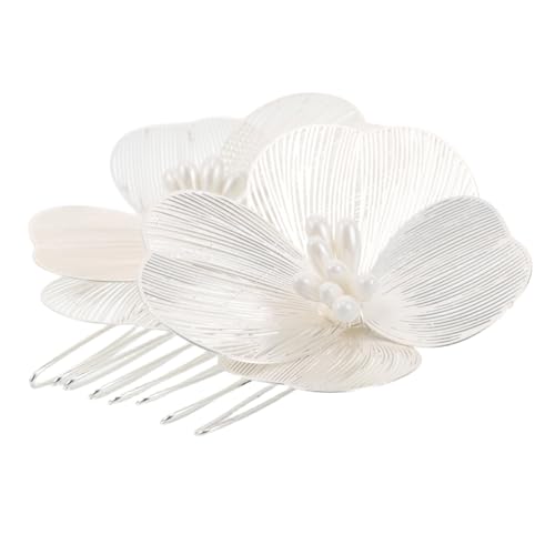 VINTORKY Blütenblattkamm Retro-dekorationen Aufsteckbare Lampenschirme Schminkpinsel Shampoo-massagegerät Dekorative Wanddekoration Beauty-make-up-pinsel Blütenkamm Silver Mischmaterial von VINTORKY