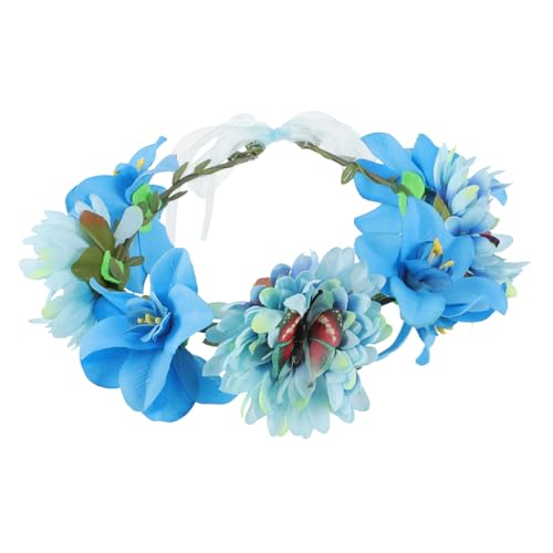 VINTORKY Bohemian Flower Wreath Haarband Mit Verstellbarem Design Für Hochzeiten Festivals Und Fotoshootings Lebendige Künstliche Blumenkrone Für Mädchen Und Damen von VINTORKY