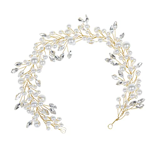 VINTORKY Haarschmuck Hochzeit Perlen Braut Kopfschmuck Kunstperlen Damen Stirnband Haar Accessoire Für Mädchen Hochzeit Party von VINTORKY