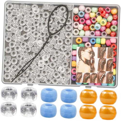 VINTORKY Bunte Haarperlen für Dreadlocks und Zöpfe Acryl Haarschmuck DIY mit Robustem Kunststoff Vielseitige Haar Accessoires für Party Hochzeit und Modische Flechtfrisuren von VINTORKY