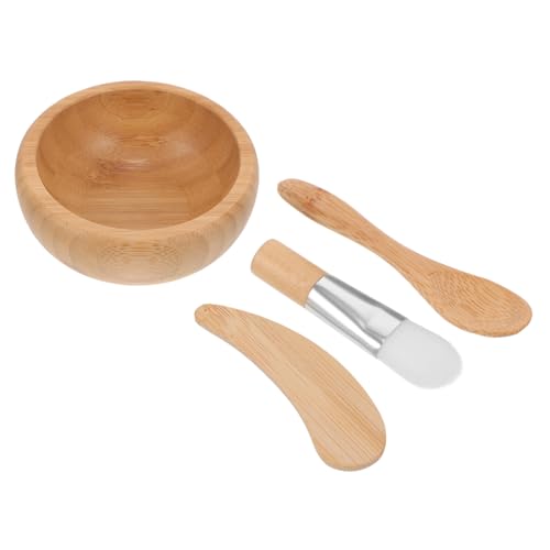 VINTORKY DIY Gesichtsmasken Schüssel Set aus Holz mit Spatel Pinsel Löffel Kosmetik Rührschüssel für Individuelle Hautpflege Wiederverwendbares Masken Bastel Werkzeug für Frauen von VINTORKY