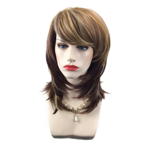 VINTORKY Damen Locken Perücke Mit Elastischem Netz Natürliche Atmungsaktive Haarverkleidung Für Tägliches Styling Partys Cosplay Und Besondere Anlässe von VINTORKY