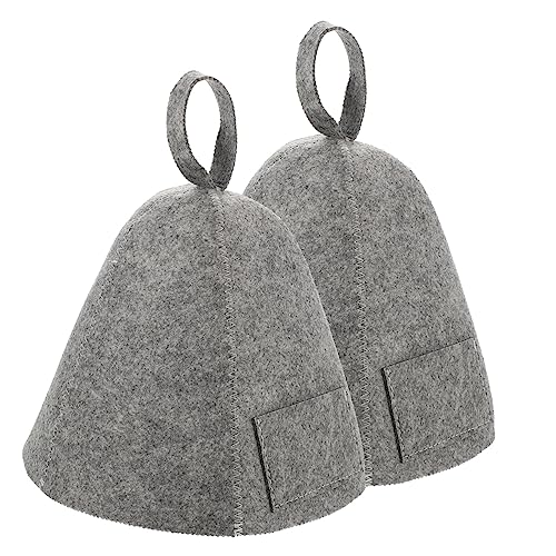 VINTORKY 2stücke Damen Sauna Hut Filz Badehauben Saunahaube Kopfschutz Für Dusche Bad Sauna von VINTORKY