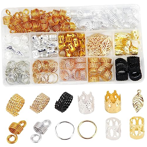 VINTORKY Dreadlocks Ringe DIY Haarmanschetten aus Haarschmuck Perlen für Zöpfe Zubehör für Dreadlocks Flechtfrisuren für Partys Besondere von VINTORKY