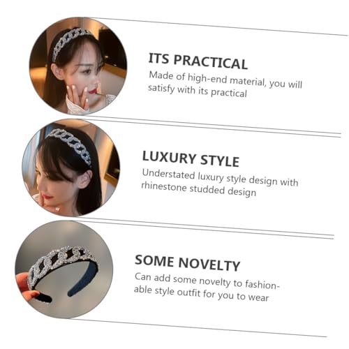 VINTORKY Elastisches Strass Haarband mit Vollverziertem Glitzer Modischer Braut Haarschmuck Verstellbar Geeignet für Hochzeit Party und Festliche Anlässe von VINTORKY