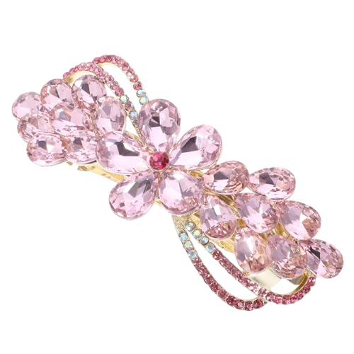VINTORKY Elegante Rhinestone Haarspange Für Damen Großer Federclip Für Volles Haar Vielseitiges Accessoire Für Alltag Oder Besondere Anlässe Für Schicke Frisuren Frühlingsfarben von VINTORKY