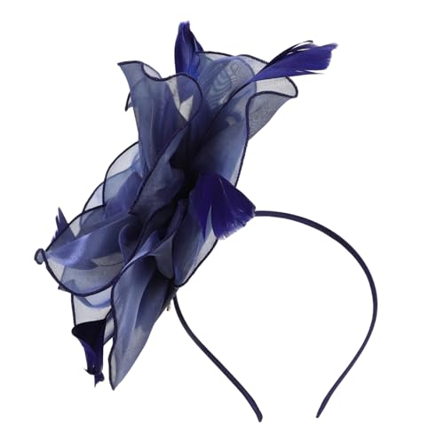 VINTORKY Fascinator Hut Mit Blume Und Federn Für Damen Kopfschmuck Mesh Stirnband Haarschmuck Retro Karneval Party Zubehör Dekoration Haaraccessoire von VINTORKY