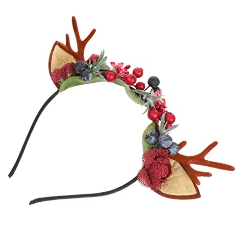 VINTORKY 1stück Antler Berries Haarreif Lustiger Weihnachts-haarband Für Erwachsene Für Festlichkeiten Cosplay Und Kostümpartys Leicht Und Komfortabel Zu Tragen von VINTORKY