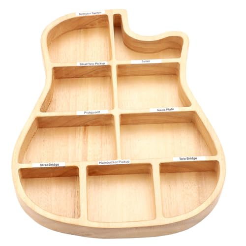 VINTORKY Gitarren Plektrum Organizer aus Holz Kompakte Aufbewahrungsbox mit Mehreren Fächern für Gitarrenzubehör Stilvoller Gitarren Pick Halter für Musiker Leicht zu Transportieren von VINTORKY