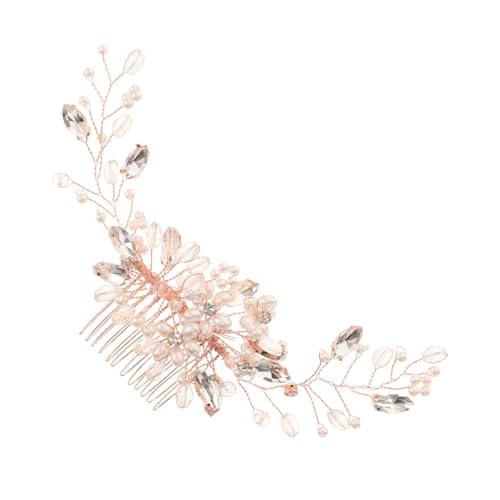 VINTORKY Goldene Haarkrone Brautschmuck mit Strass Hochzeits Haarkamm für Bräute und Brautjungfern Handgefertigtes Haaraccessoire für Festliche Anlässe von VINTORKY