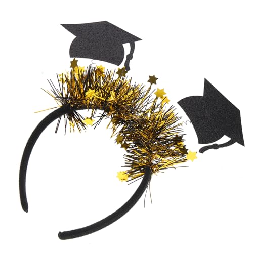 VINTORKY Graduation Headpiece Mit Fünfzackigem Design Schwarzes Und Goldenes Abschluss-haarband Accessoire Für Abschlussfeiern Und Fotoshootings Passend Für Studenten Und Festliche von VINTORKY
