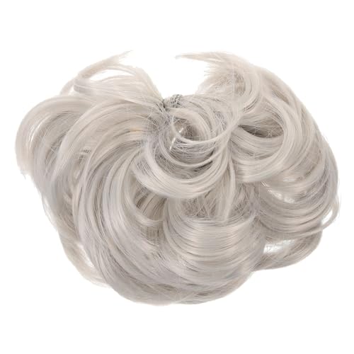 VINTORKY Graue Haarteile Für Frauen Wellig Dutt Haarverlängerung Perücken Dutt Extension Synthetische Haarteile Haarmode von VINTORKY