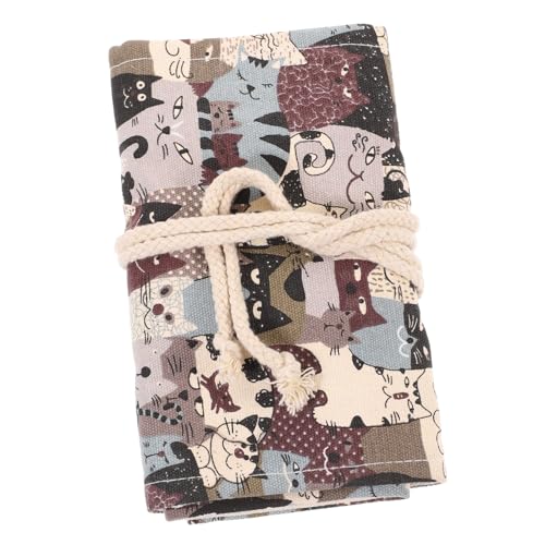 VINTORKY Großes Canvas Stifterollmäppchen mit Löchern Bunte Farbstift Aufbewahrungstasche Multifunktional für Schule und Künstler Strapazierfähiger Stiftehalter zum Praktisch und von VINTORKY