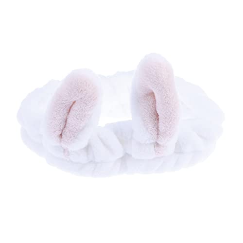 VINTORKY Niedliches Haarband Mit Hasenohren Für Damen Gesichtsreinigung Make-up Weiches Und Bequemes Stirnband Beige von VINTORKY