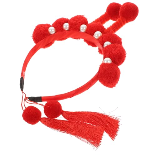 VINTORKY Plüsch-Stirnband mit Quasten kinder haarschmuck hair accessories for girls Ohr Stirnband Silvester-Tiara Haarbänder Haarschmuck für chinesische Mädchen Haarschmuck für Mädchen von VINTORKY