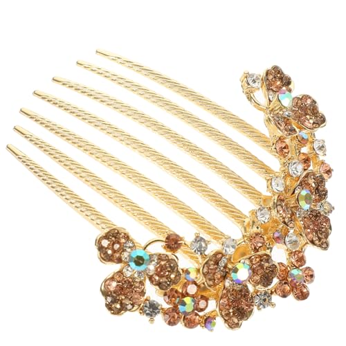 VINTORKY Haarschmuck Für Bräute Brautschmuck Haarkamm Mit Strasssteinen Elegante Hochzeitsfrisur Haaraccessoires Für Frauen Und Brautjungfern Champagnerfarbe Ideal Für Festliche Anlässe Und Besondere von VINTORKY