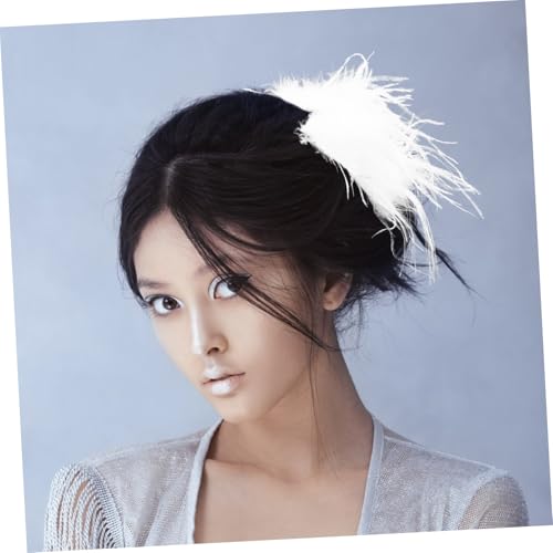 VINTORKY Haarkralle mit Federdekor Rutschfester Haarklammer für Dickes Haar Langlebiger Haarschmuck für Frauen Modisches Accessoire für Partys und Alltag Stilvoller Haarkralle Clip von VINTORKY