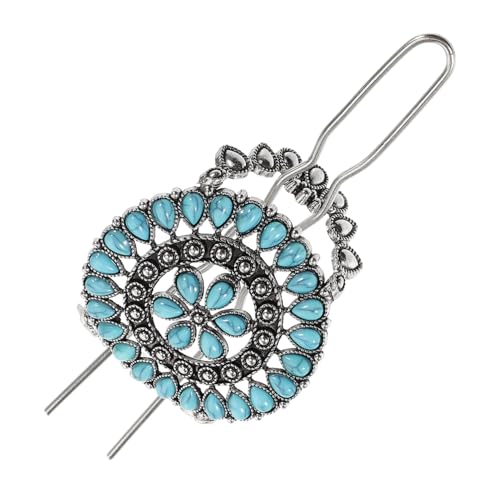 VINTORKY Vintage Türkis Haargabel Damen Haarstab Chinesischer Stil Blumenform Kopfbedeckung Accessoire Für Haare Und Kleider Im Traditionellen Design von VINTORKY