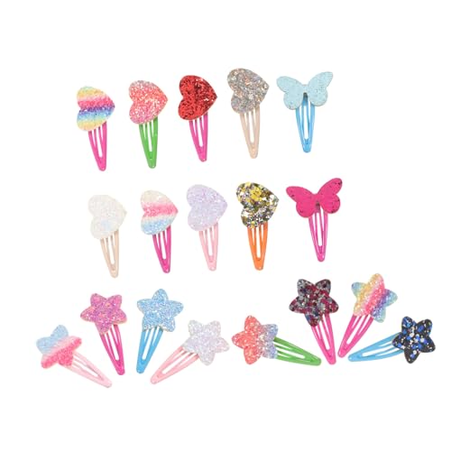 VINTORKY 18stücke Teiliges Junge Mädchen Haarklammern Mit Glitzer Herz Und Stern-design Haaraccessoires Für Mädchen Für Süße Frisuren Und Alltäglichen Gebrauch von VINTORKY