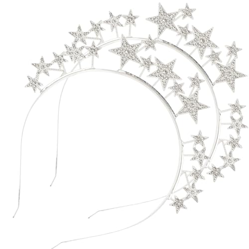 VINTORKY 2stücke Stirnband Für Junge Mädchen Sternförmiges Stirnband Mit Glitzer Metall Haarreifen Für Mädchen Zartes Kinderkopfdekor Chic Party Accessoires Haardekor Langlebiger von VINTORKY