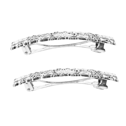 VINTORKY Haarschmuck Aus Metall Mit Blumenmuster 2er-set Haarspangen Mit Gänseblümchenprägung Haarschmuck Im Vintage-stil Für Frauen Im Europäischen Stil von VINTORKY