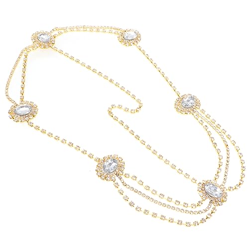 VINTORKY Haarschmuck Braut Kopfkette Mit Strasssteinen Für Hochzeit Party Und Festivals Schmuck Für Frauen Und Mädchen von VINTORKY