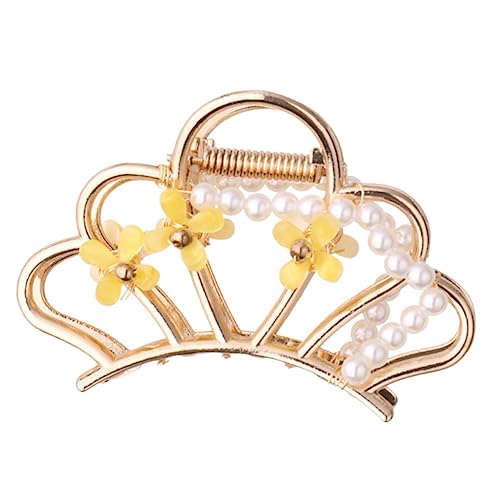 VINTORKY Haarschmuck Klauenclips Für Dickes Haar Perlenklauenclip Haarspangen Für Damen Krallenclips Für Langes Haar Pferdeschwanzhalter Haarspange Hai-clip Einfach Fräulein Metall von VINTORKY