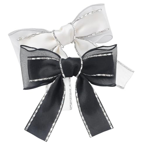 VINTORKY 2stücke Bogen Haarspangen Frauen Schleife Clips Stoff Barrettes Für Mädchen Schule Party Hochzeit Geburtstag Alltag Frisur Accessoires von VINTORKY