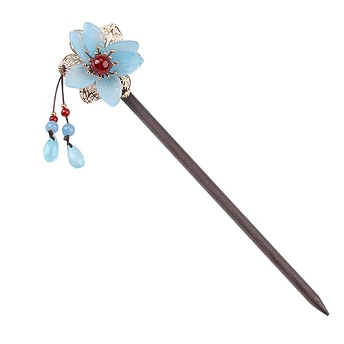 VINTORKY Flower Agate Haarstab Im Traditionellen Chinesischen Stil Retro Haarnadel Für Hochsteckfrisuren Klassisches Haaraccessoire Für Damen Für Besondere Anlässe von VINTORKY