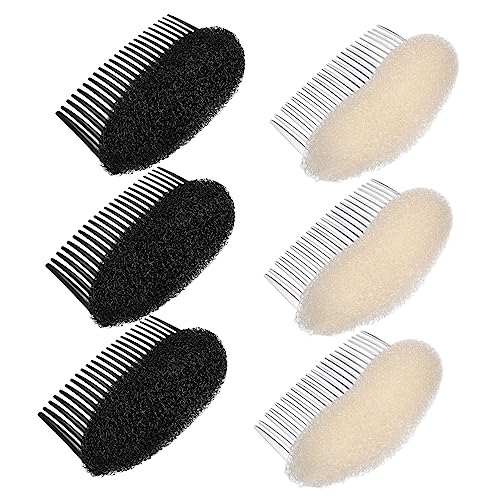 VINTORKY Haarstyling-Clips für Volumeneinsatz, lockiges Haar, Zubehör für Damen, Dutt, Volumeneinsätze, Acryl, unsichtbare Lockenwickler, 6 Stück von VINTORKY