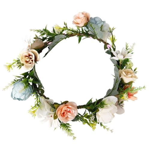 VINTORKY Handgefertigtes Blumenhaarband Damen Künstliche Blumen Haarschmuck Brautjungfer Hochzeit Fotografie Requisiten Stilvolles Stirnband für Frauen und Mädchen von VINTORKY