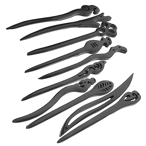 VINTORKY 10stücke Holz-haarstäbchen Traditionelle Haarknotenstäbe Für Frauen Chinesischer Haarschmuck Für Hochsteckfrisuren Retro-haarstäbchen Aus Holz Für Partys Und Verabredungen von VINTORKY