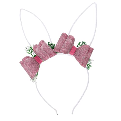 VINTORKY Kaninchen-stirnband Tiaras Für Mädchen in Großen Mengen Ostern Stirnbänder Osterhaarschmuck Kostümzubehör Für Ostern Süße Stirnbänder Osterkopfschmuck Rosa Plüsch Schmücken Hase von VINTORKY