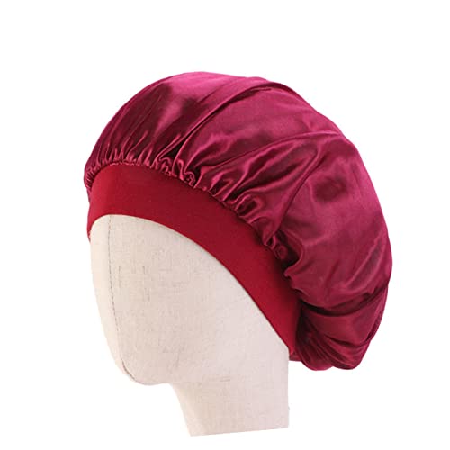 VINTORKY 5stücke Teiliges Elastische Schlafhauben Für Junge Mädchen Schutz Für Haare Atmungsaktiv Und Bequem Für Zuhause Reisen Und Schlafen Gelb Schwarz Weinrot Rosarot von VINTORKY