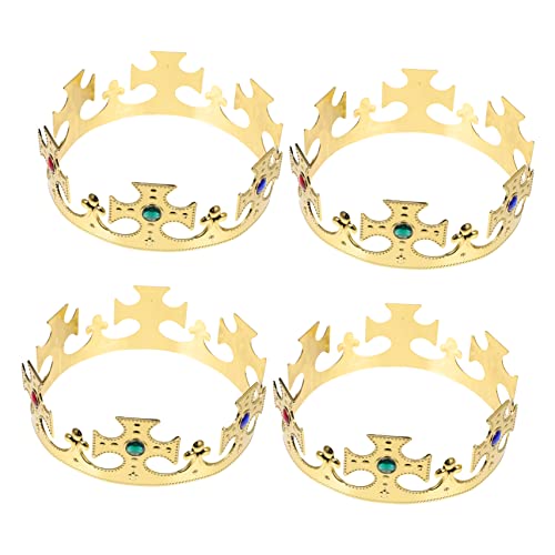 VINTORKY 4stücke Kaiserkronen Kunststoffkrone Königskrone Prinzenkrone Kostümkrone Party Zubehör Kopfbedeckung Für Junge Mädchen Bühnenkleidung von VINTORKY