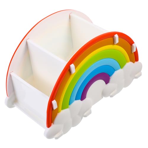 VINTORKY 3gitter Regenbogen-make-up-pinselhalter Aufbewahrungsbox Für Kosmetik Stifthalter Für Schreibtisch Aus Silikon von VINTORKY