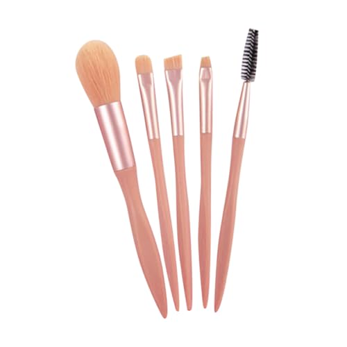 VINTORKY 5stücke Teiliges Makeup-pinselset Tragbares Set Für Lose Puder Und Lidschatten Für Präzise Anwendung Und Make-up-blending Sanftem Kaffeepink von VINTORKY