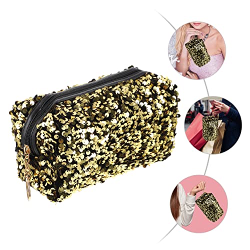 VINTORKY Kosmetiktasche Platz Tragbare Pailletten Tasche Große Kapazität Hautpflege Produkte Lagerung Kosmetik Reise Behälter Damen Make up Beutel von VINTORKY