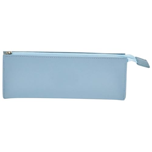 VINTORKY Kosmetiktasche aus PU Leder Multifunktionale Make Up und Stifttasche für Damen Wasserabweisend Himmelblau für Reisen und Schule von VINTORKY