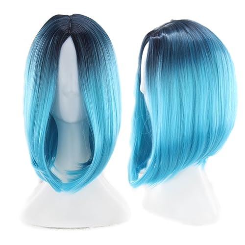 VINTORKY halloween perücke perücken für halloween waschbare Fancy Dress Perücke cosplay perücke Frauenperücken kurzes Haar Dip-Dye-Perücke Cosplay-Bob-Perücken Frauen Bob Perücke Gradient von VINTORKY