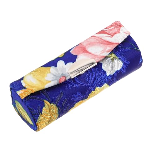 VINTORKY Besticktes Lippenstift-Organizer Mit Blumenmuster Spiegel Vintage Up-Tasche Tragbarer Reise-lippenstifthalter Kosmetiktasche Für Frauen Und Mädchen Seidenstoff von VINTORKY