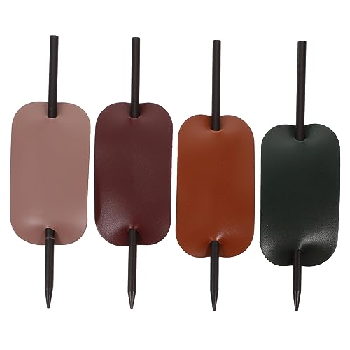 VINTORKY Mädchen Chignon Pin Frauen Haarstab 4er Set Leder Haar Bun Stick Pin von VINTORKY