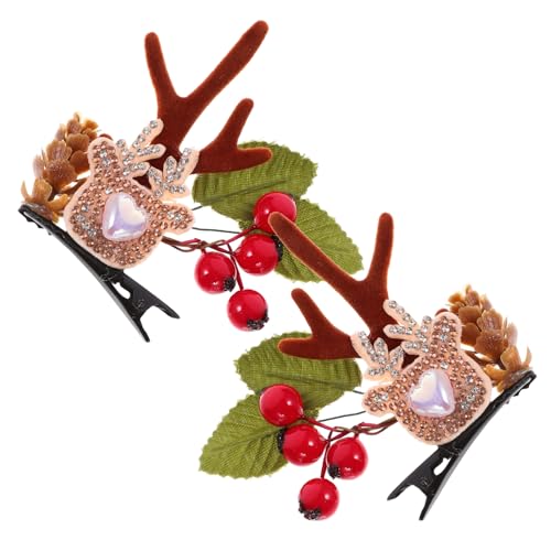 VINTORKY Süße Haarspangen Für Mädchen Weihnachtshaarnadeln Geweih-haarspangen Mädchen Weihnachts-haar-accessoires von VINTORKY