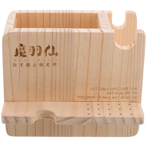 VINTORKY Nagelbohrer Aufbewahrungsständer Aus Holz Multifunktionaler Organizer Für Nagelbohrer Maniküre-werkzeuge Und Polierköpfe Für Studio Und Zuhause Natürliche Holzstruktur von VINTORKY