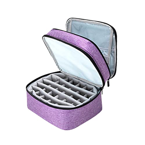 VINTORKY Nagel-Organizer-Tasche Mit 30 Fächern Tragbare Doppellagige Aufbewahrungstasche Für Damen Großes Fassungsvermögen Robustes Stoffmaterial Reißverschluss von VINTORKY