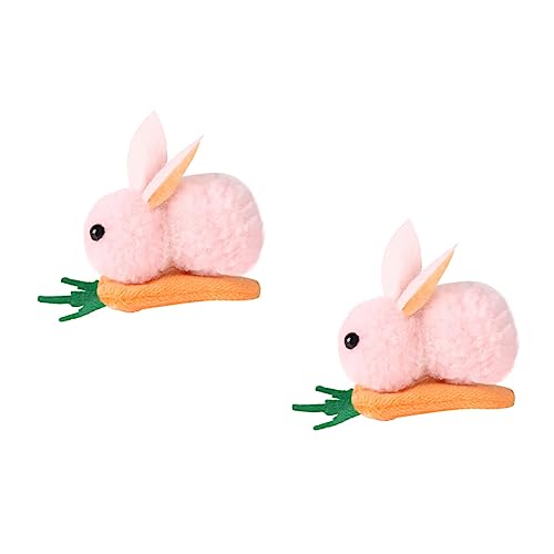 VINTORKY 2stücke Haarnadel Aus Plüsch Mit Hasenmotiv Clip Für Junge Mädchen Cartoon-haarschmuck Karotte-design Leicht Und Langlebig von VINTORKY