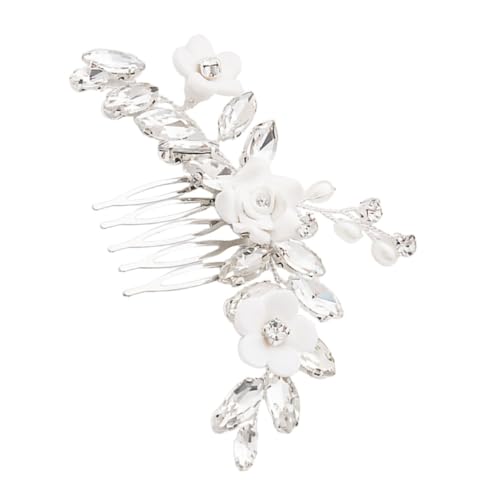 VINTORKY Brautschmuck Mit Blumenmotiven Eleganter Haarkamm Für Hochzeiten Und Besondere Anlässe Für Bräute Und Brautjungfern Funkelnder Haarschmuck Mit Rhinestone-details von VINTORKY