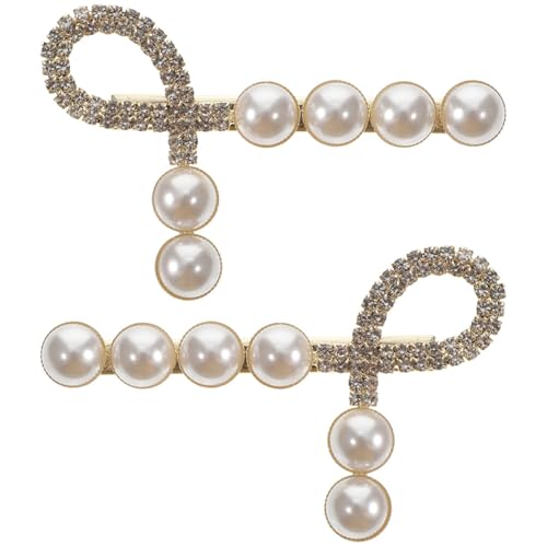 VINTORKY 2stücke Elegante Perlen-haarclips Für Frauen Seitliche Haarklammern Mit Künstlichen Perlen Für Hochzeiten Partys Und Alltag von VINTORKY