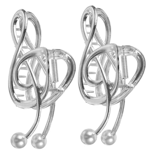 VINTORKY 2stücke Perl-clips Für Haar Musikalische Note Haarklammer Für Frauen Stilvolle Clips Für Dickes Haar Einfaches Design Für Jeden Anlass von VINTORKY