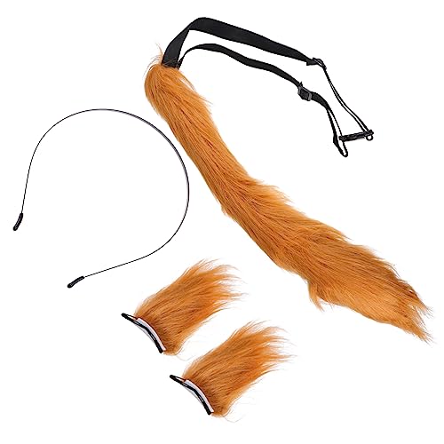 VINTORKY Tierohrspange Und Haarspange Mit Tierschwanz-dekor Schöne Haarspangen Für Party Kopfschmuck Aus Simuliertem Tier Plüsch Geeignet Für Halloween Bühnenauftritte Und Rollenspiele von VINTORKY